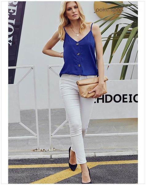 designer women sleeveless single breasted vest casual famale clothing summer v neck backless crop top, White
designer women sleeveless single breasted vest casual famale clothing summer v neck backless crop top, White