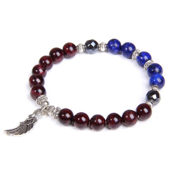 10 pcs silver plated feather connect garnet stone round beads stretchy bracelet lapis lazuli classic style jewelr, Black
10 pcs silver plated feather connect garnet stone round beads stretchy bracelet lapis lazuli classic style jewelr, Black
