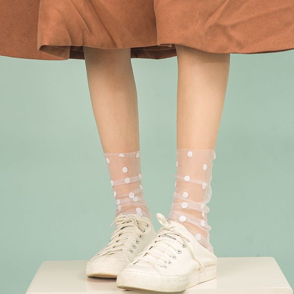 korean polka dot tulle socks women transparent ultra-thin long socks female chiffon funny knee streetwear calcetines mujer, Black;white
korean polka dot tulle socks women transparent ultra-thin long socks female chiffon funny knee streetwear calcetines mujer, Black;white