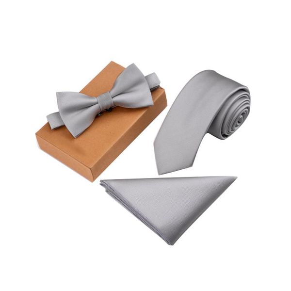 newly 3 pcs/set men slim tie set bow tie pocket square handkerchief + bowtie + necktie kit men's gifts do99, Black;gray
newly 3 pcs/set men slim tie set bow tie pocket square handkerchief + bowtie + necktie kit men's gifts do99, Black;gray