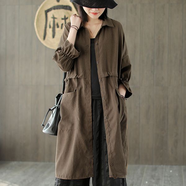 women microfiber windbreaker jacket outwear big loose long retro vintage fashion casual for spring az1961529, Tan;black
women microfiber windbreaker jacket outwear big loose long retro vintage fashion casual for spring az1961529, Tan;black