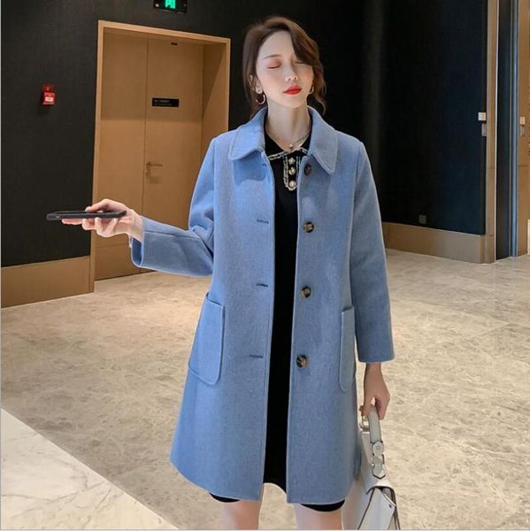 winter coat women's new korean mid-length overcoat fashion casual business wool long sleeve jacket women, Black
winter coat women's new korean mid-length overcoat fashion casual business wool long sleeve jacket women, Black