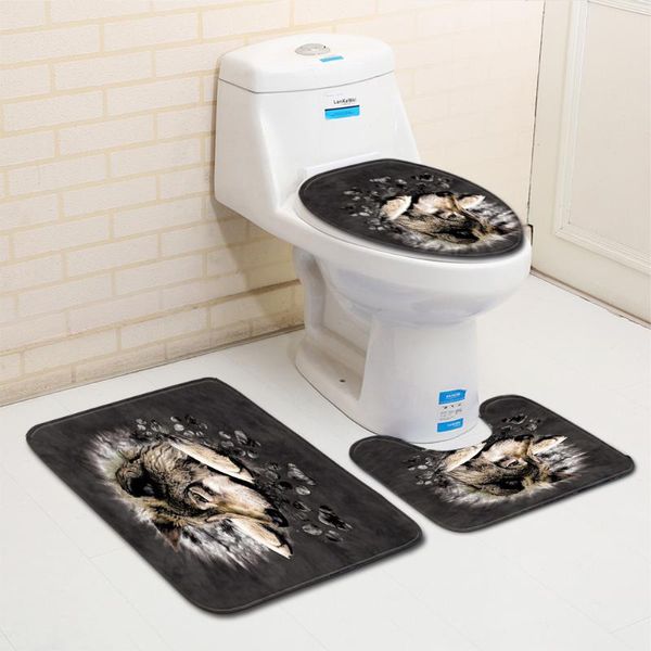 3pcs/set bathroom mat set individuality 3d wolf anti slip kitchen bath mat coral fleece floor mats washable bathroom toilet rug
3pcs/set bathroom mat set individuality 3d wolf anti slip kitchen bath mat coral fleece floor mats washable bathroom toilet rug