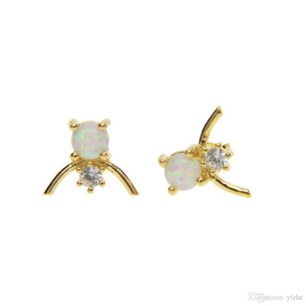 white fire opal jewelry 2017 facotry wholesale gold silver plated cz opal stone v shape girl stud, Golden;silver
white fire opal jewelry 2017 facotry wholesale gold silver plated cz opal stone v shape girl stud, Golden;silver