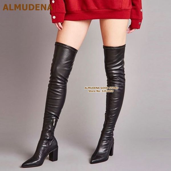 almudena black matte leather chunky heels thigh high boots over-the-knee pointed toe skinny boots women tall size47 shoes
almudena black matte leather chunky heels thigh high boots over-the-knee pointed toe skinny boots women tall size47 shoes