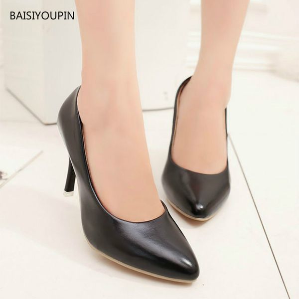 four seasons fashion new solid women shoes pointed toe office & career shallow 9cm high heels party wedding female pumps shoes, Black
four seasons fashion new solid women shoes pointed toe office & career shallow 9cm high heels party wedding female pumps shoes, Black