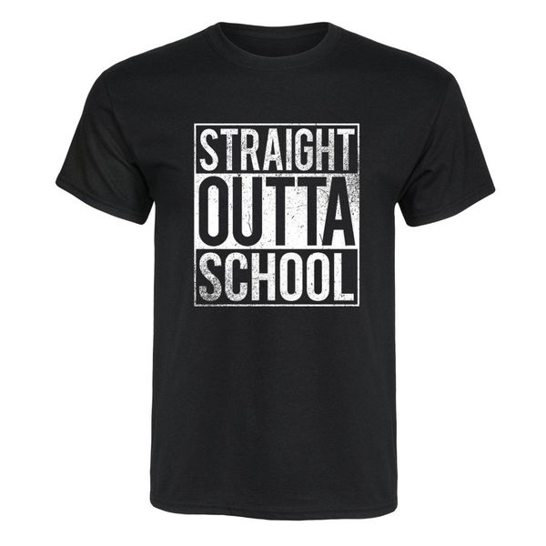 2019 men's fashion short sleeved camisetas straight outta school-short sleeve tee tee