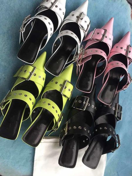 grade france brand calfskin leather metal heel mules 2020 luxury women designer shoes green white 40mm tradingbear, Black
grade france brand calfskin leather metal heel mules 2020 luxury women designer shoes green white 40mm tradingbear, Black