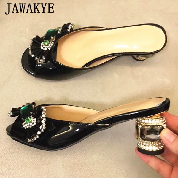 crystal bowknot rhinestone heels mules women sandals peep toe bright leather summer party shoes formal dress slippers plus size, Black
crystal bowknot rhinestone heels mules women sandals peep toe bright leather summer party shoes formal dress slippers plus size, Black