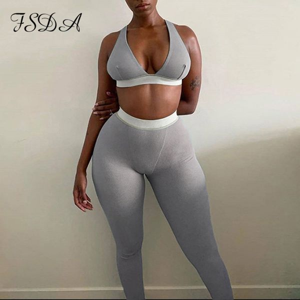 fsda 2020 ribber women set summer crop sleeveless and biker pants leggings tracksuit two piece set casual outfits, Gray
fsda 2020 ribber women set summer crop sleeveless and biker pants leggings tracksuit two piece set casual outfits, Gray