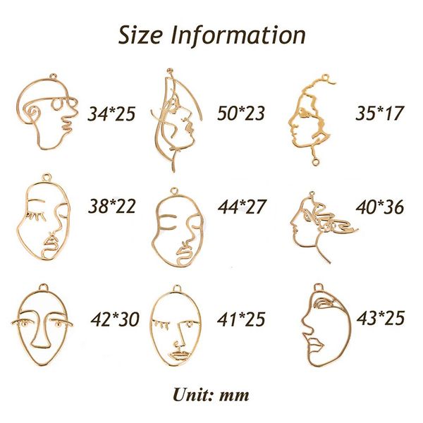 10pcs gold alloy temperament abstract human face hollow charms pendant necklaces for diy jewelry findings earrings accessories
10pcs gold alloy temperament abstract human face hollow charms pendant necklaces for diy jewelry findings earrings accessories