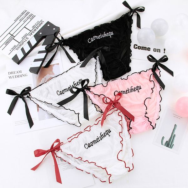 japan ruffle cartoon cute panties girls bow letter patterned kawaii underwear women crotch cotton briefs lingerie, Black;white
japan ruffle cartoon cute panties girls bow letter patterned kawaii underwear women crotch cotton briefs lingerie, Black;white