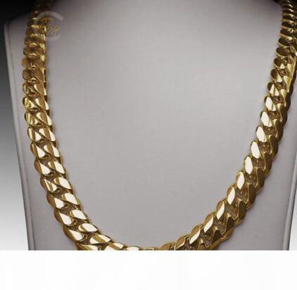 14k gold miami men's cuban curb link chain necklace 24" heavy 267.2 grams 12mm, Silver
14k gold miami men's cuban curb link chain necklace 24" heavy 267.2 grams 12mm, Silver