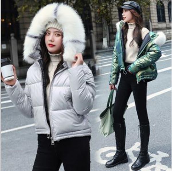 wholesale fashion winter new ins women short big fur collar thickened bright student bread coat quilted jacket, Black
wholesale fashion winter new ins women short big fur collar thickened bright student bread coat quilted jacket, Black