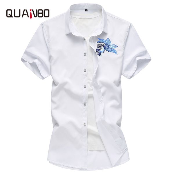 quanbo 2020 new youth mens embroidery whale solid color short sleeve shirt men casual summer shirts big size 5xl 6xl 7xl 0., White;black
quanbo 2020 new youth mens embroidery whale solid color short sleeve shirt men casual summer shirts big size 5xl 6xl 7xl 0., White;black