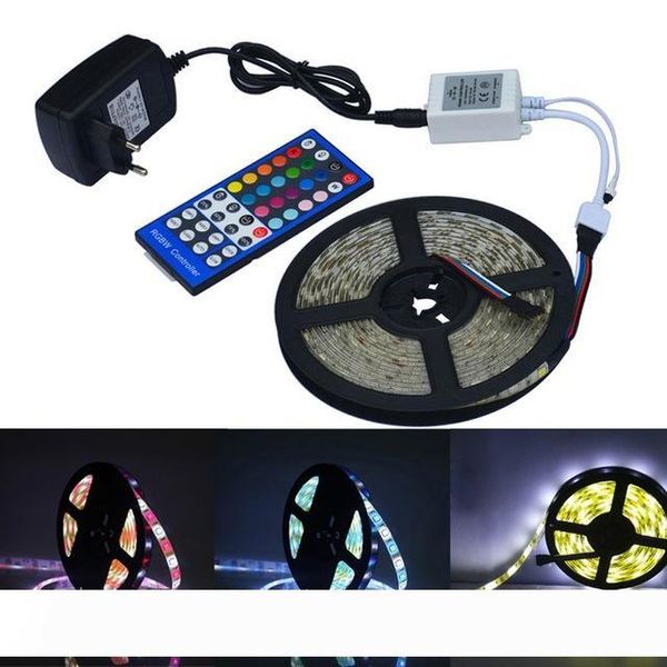 

IP65 Waterproof RGBW RGBWW SMD 5050 5M LED Strip light DC12V Tape + 40key Remoter Controller + Power Adapter