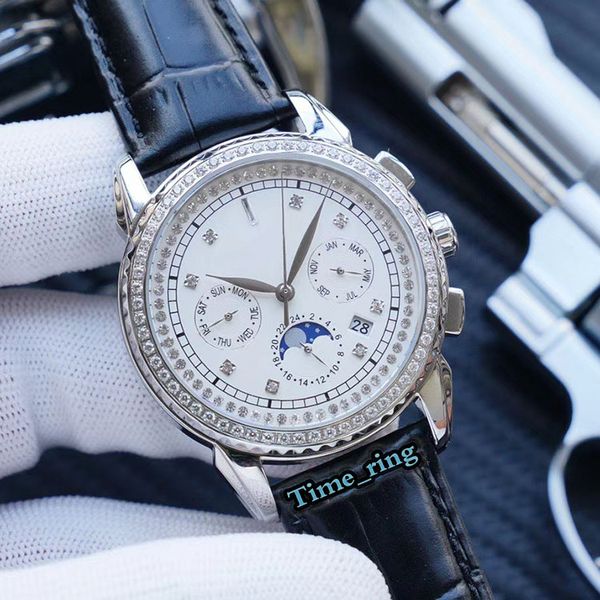 version 5147g-001 moon phase date dial silver diamond case 9100 multifunctional automatic movement mens watch black leather strap watch, Slivery;brown
version 5147g-001 moon phase date dial silver diamond case 9100 multifunctional automatic movement mens watch black leather strap watch, Slivery;brown