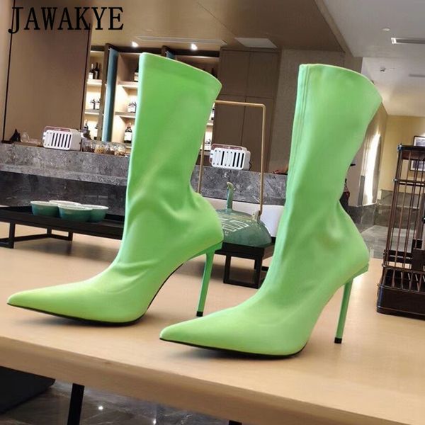 boots metal thin high heel ankle women black green silk elastic short pointy toe party shoes woman botas de mujer
boots metal thin high heel ankle women black green silk elastic short pointy toe party shoes woman botas de mujer