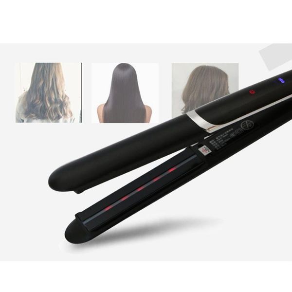 2 in 1 wet dry use hair straightener lcd digital display anion hair curler diy styling tools, Black
2 in 1 wet dry use hair straightener lcd digital display anion hair curler diy styling tools, Black