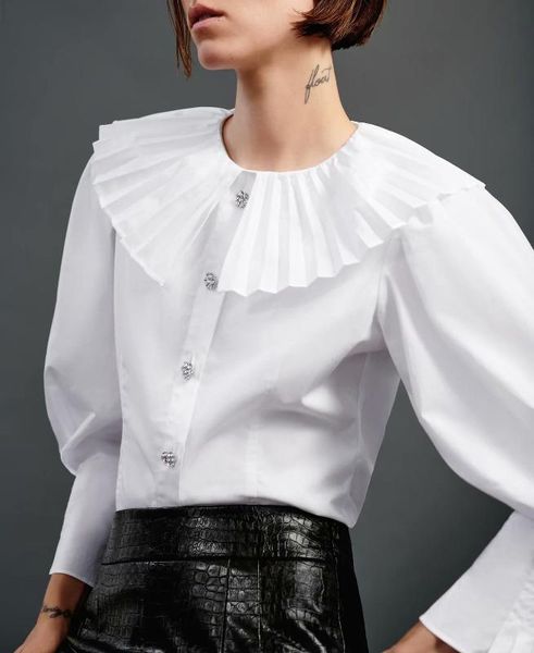 fall 2020 women clothing camisas de mujer elegantes ruffled long sleeve shirt button korean fashion white blouse women
fall 2020 women clothing camisas de mujer elegantes ruffled long sleeve shirt button korean fashion white blouse women