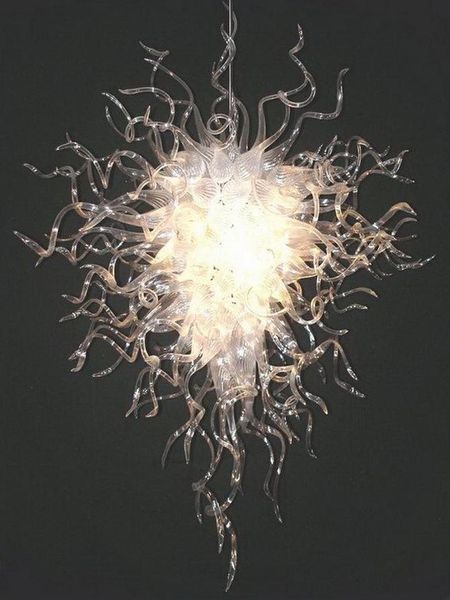 Fancy Led Clear 100% Mouth Hand Blown Glass Chandelier Table High Chihuly Murano Glass Ceiling Light