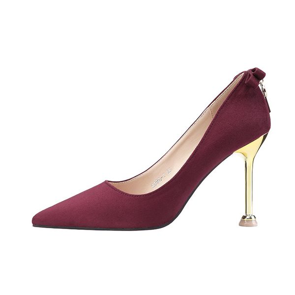 women's stiletto heels fashion pointed high heels women's shoes, Black