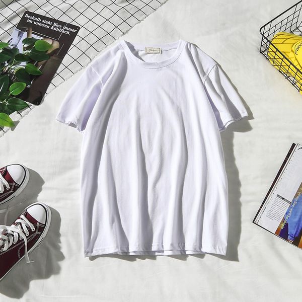 summer men's wear wear - couple out short-sleeved t-shirt trendy men's base shirt solid color clothes white body fit couple outfit, Blue
summer men's wear wear - couple out short-sleeved t-shirt trendy men's base shirt solid color clothes white body fit couple outfit, Blue