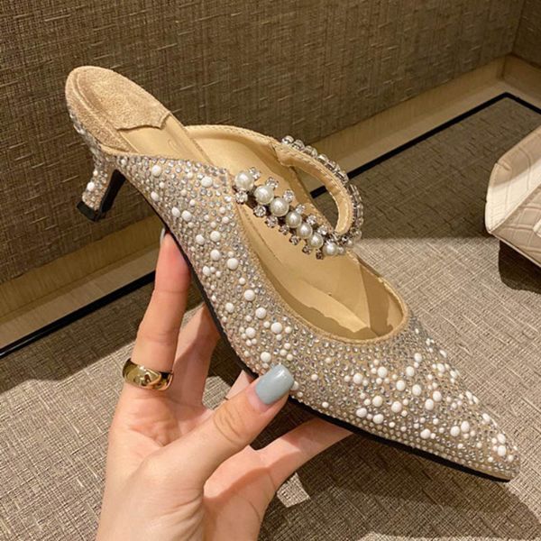 slippers pearl belt flock mules women shoes sandals chic rhinestones flip flops thin heels crystal pointed toe slides 2021, Black
slippers pearl belt flock mules women shoes sandals chic rhinestones flip flops thin heels crystal pointed toe slides 2021, Black