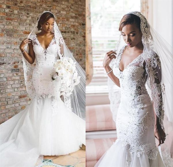 gorgeous mermaid lace wedding dresses cap sleeves crystal appliqued cap sleeves bridal gowns plus size africa dubai marriage gowns, White
gorgeous mermaid lace wedding dresses cap sleeves crystal appliqued cap sleeves bridal gowns plus size africa dubai marriage gowns, White