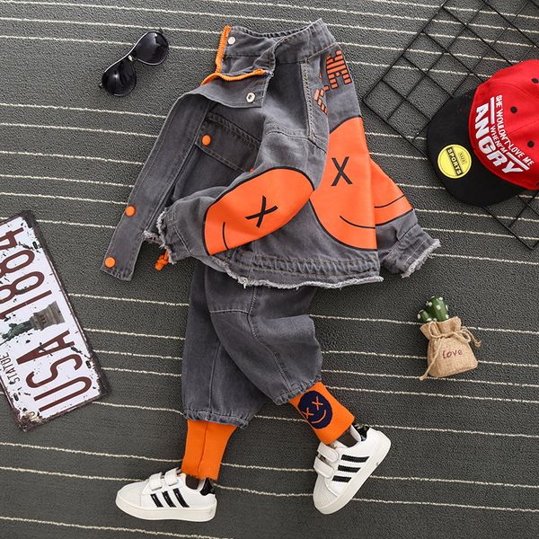 cowboy denim suit baby boys jacket smile face coats outfits jeans sets trendy 2 3 4 5 6 7 8 years boys girls children's clothes, White
cowboy denim suit baby boys jacket smile face coats outfits jeans sets trendy 2 3 4 5 6 7 8 years boys girls children's clothes, White