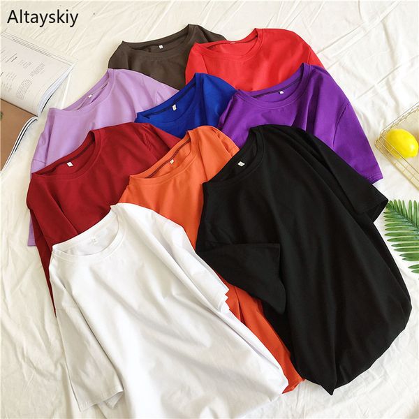 t-shirts women o-neck solid simple all-match korean style candy color soft sweet t-shirt womens kawaii summer short sleeve tees, White
t-shirts women o-neck solid simple all-match korean style candy color soft sweet t-shirt womens kawaii summer short sleeve tees, White
