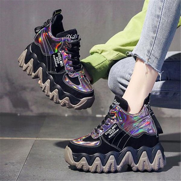 women chunky sneakers fashion platform sneakers ladies brand wedges casual shoes for woman leather sports dad shoes comfortable simple, Black
women chunky sneakers fashion platform sneakers ladies brand wedges casual shoes for woman leather sports dad shoes comfortable simple, Black