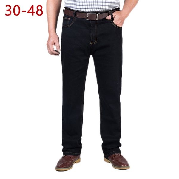 men's jeans 30-48 big size classic baggy for men spring autumn male casual stretch straight brand zipper business black denim pants, Blue
men's jeans 30-48 big size classic baggy for men spring autumn male casual stretch straight brand zipper business black denim pants, Blue