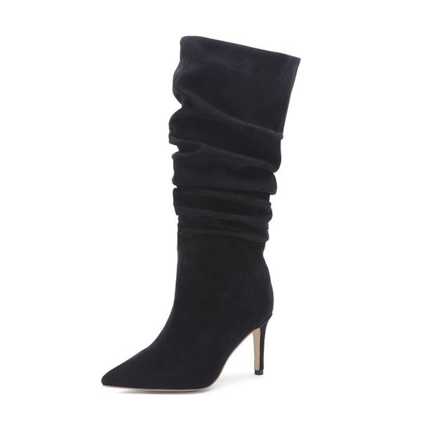 plus size 33-43 fashion mid-calf boots women autumn thin high heels women shoes woman pleated silver casual party shoes, Black
plus size 33-43 fashion mid-calf boots women autumn thin high heels women shoes woman pleated silver casual party shoes, Black