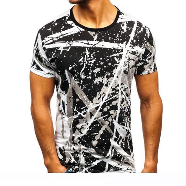 2019 new european and american men's fashion casual short-sleeved t-shirt sports and fitness male camouflage, White;black
2019 new european and american men's fashion casual short-sleeved t-shirt sports and fitness male camouflage, White;black