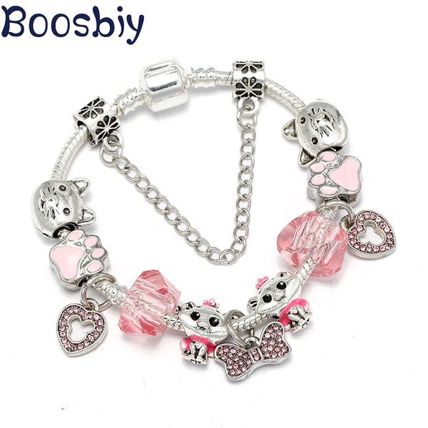 boosbiy silver plated charm bracelet with pink bowknot cat beads fit brand bracelet jewelry gift for women kids, Golden;silver
boosbiy silver plated charm bracelet with pink bowknot cat beads fit brand bracelet jewelry gift for women kids, Golden;silver