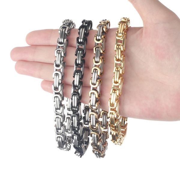 black/gold/silver color bracelets byzantine link chains strong stainless steel bracelet male hip hop jewelry men 8mm chain
black/gold/silver color bracelets byzantine link chains strong stainless steel bracelet male hip hop jewelry men 8mm chain