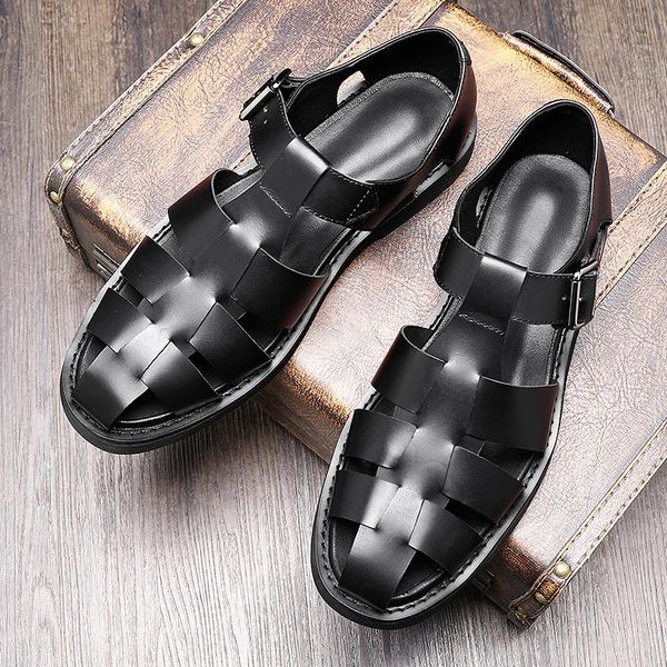retro hollow out sandals men full grain leather close toe summer sandal rome style man casual shoes, Black
retro hollow out sandals men full grain leather close toe summer sandal rome style man casual shoes, Black
