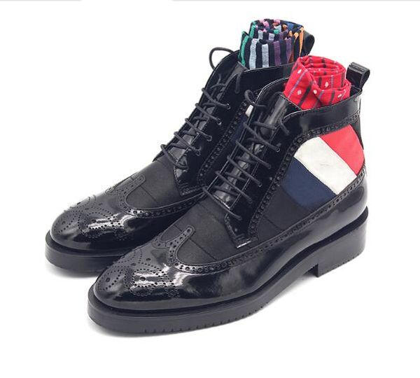 new winter handmade genuine leather lace up ankle boots men brogue boots men shoes fashion men's, Black
new winter handmade genuine leather lace up ankle boots men brogue boots men shoes fashion men's, Black