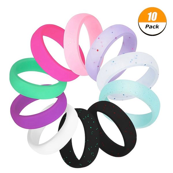 10 color/set 3mm silicone ring narrow section glitter ring female pearl couple for women men fashion jewelry, Golden;silver
10 color/set 3mm silicone ring narrow section glitter ring female pearl couple for women men fashion jewelry, Golden;silver