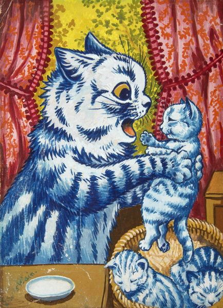 louis wain cat and her kittens home decor handpainted &hd print oil painting on canvas wall art canvas pictures a534
louis wain cat and her kittens home decor handpainted &hd print oil painting on canvas wall art canvas pictures a534