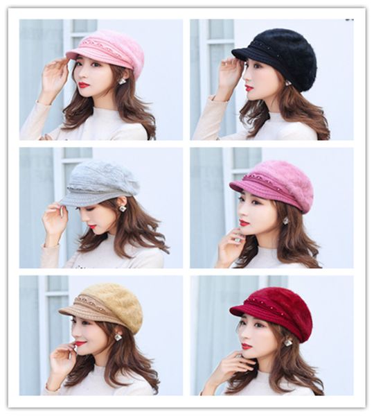 hat ladies fashion to keep warm in winter and earmuffs wool rabbit hair wool beret knitting hat older the cold winter, Blue;gray
hat ladies fashion to keep warm in winter and earmuffs wool rabbit hair wool beret knitting hat older the cold winter, Blue;gray