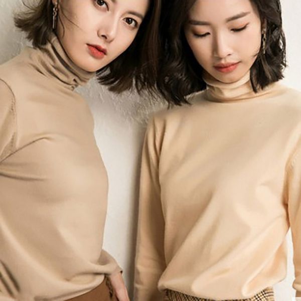 blackday female simple temperament slim turtleneck knit sweater pullover women casual solid color loose sweater new, White
blackday female simple temperament slim turtleneck knit sweater pullover women casual solid color loose sweater new, White