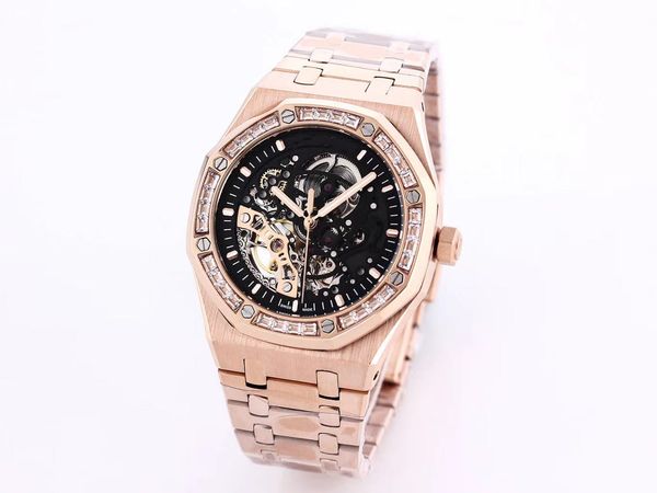 men's mechanical watch, square drill three needles, 41 mm, hollow-out mechanical movement, scratch-proof glass mirror, men's sport, Slivery;brown
men's mechanical watch, square drill three needles, 41 mm, hollow-out mechanical movement, scratch-proof glass mirror, men's sport, Slivery;brown