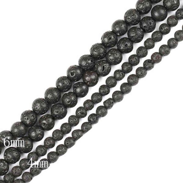 

Black Lava Stone Beads Natural Stone Volcanic Round Loose Beads Fit for Bracelet Bangle DIY Jewelry Making Charms Accessories 45beads/lot