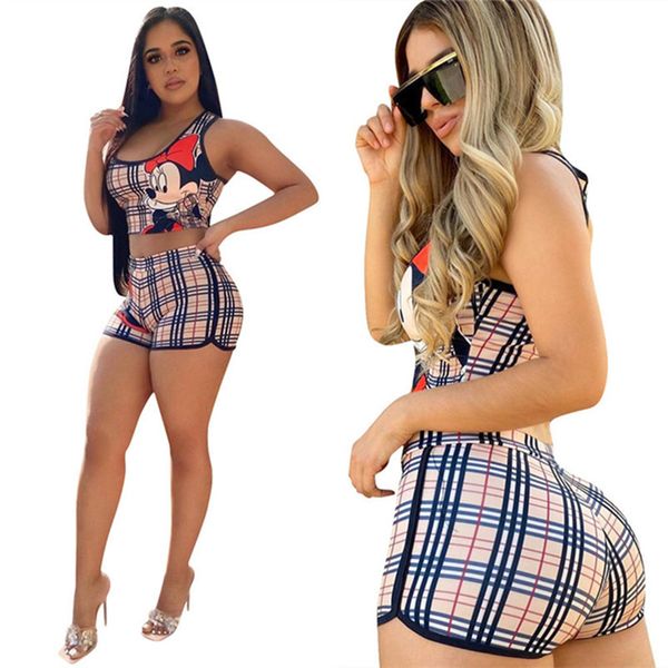 women summer cartoon grid two piece set tank sport suits tracksuit crop +shorts jogging suit sport suits 3294, Gray
women summer cartoon grid two piece set tank sport suits tracksuit crop +shorts jogging suit sport suits 3294, Gray