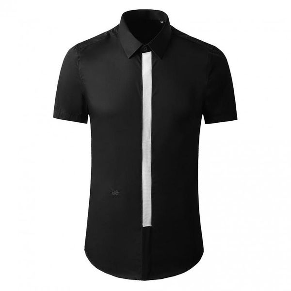 new ribbon placket man shirts luxury solid color short sleeve casual male shirts fashion bee embroidery mens 3xl, White;black
new ribbon placket man shirts luxury solid color short sleeve casual male shirts fashion bee embroidery mens 3xl, White;black