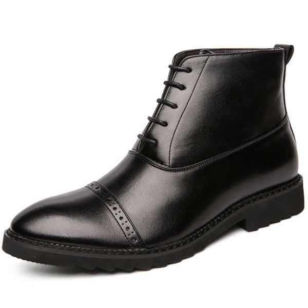 boots men quality split leather ankle luxury men's dress shoes lace-up wedding oxford formal, Black
boots men quality split leather ankle luxury men's dress shoes lace-up wedding oxford formal, Black