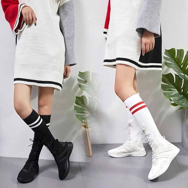 women socks boots stretch and breathable high-long flat boots 2020 new autumn and winter outdoor female work, Black
women socks boots stretch and breathable high-long flat boots 2020 new autumn and winter outdoor female work, Black