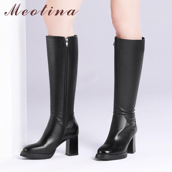 meotina women long boots shoes genuine leather platform high heel knee-high boots zipper chunky heels ladies winter black
meotina women long boots shoes genuine leather platform high heel knee-high boots zipper chunky heels ladies winter black